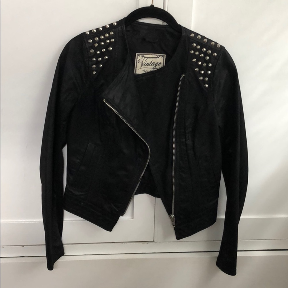 Leather moto jacket size Uk8/small